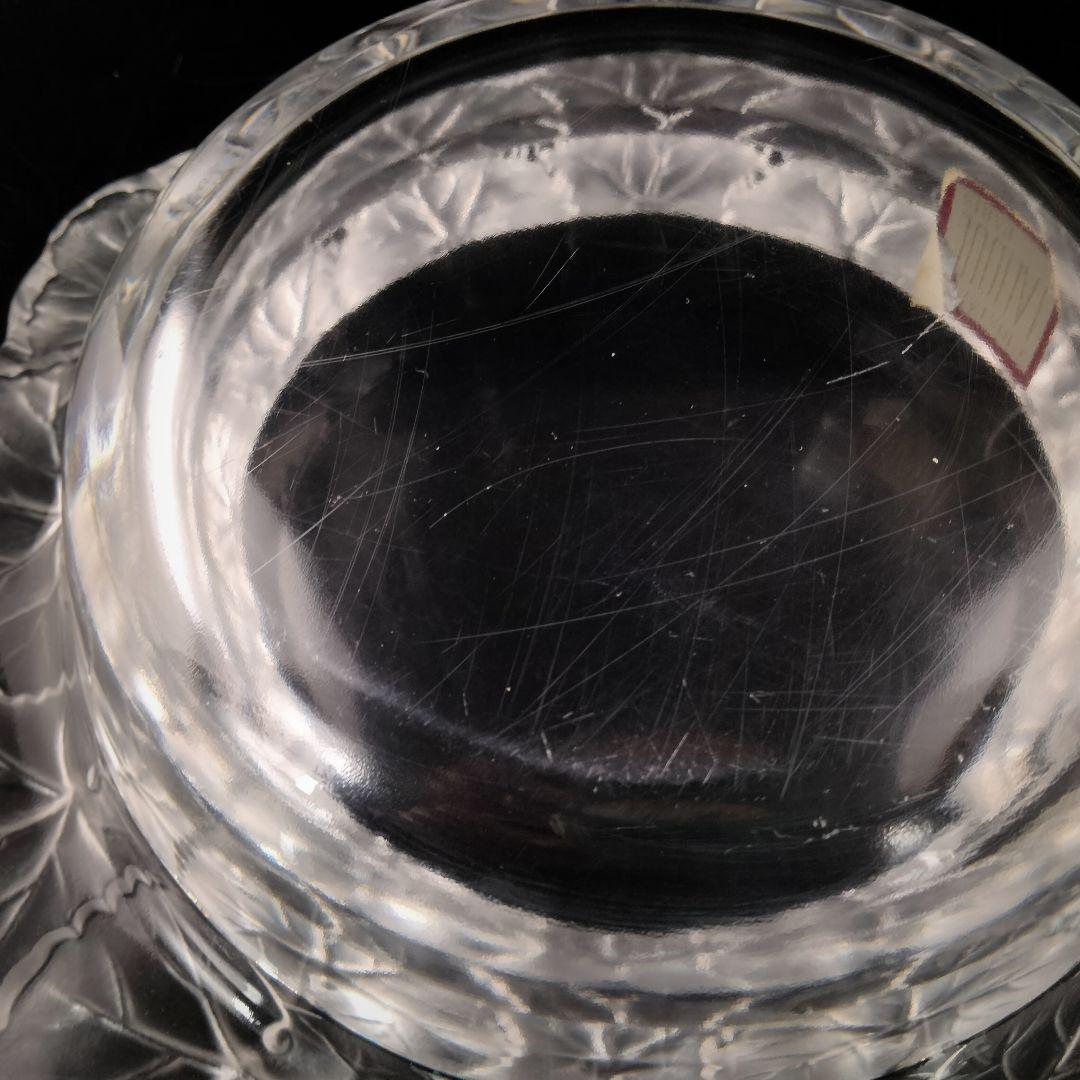 Ｐ331 ルネ・ラリック クリスタル フロストガラス 花弁 器 箱付