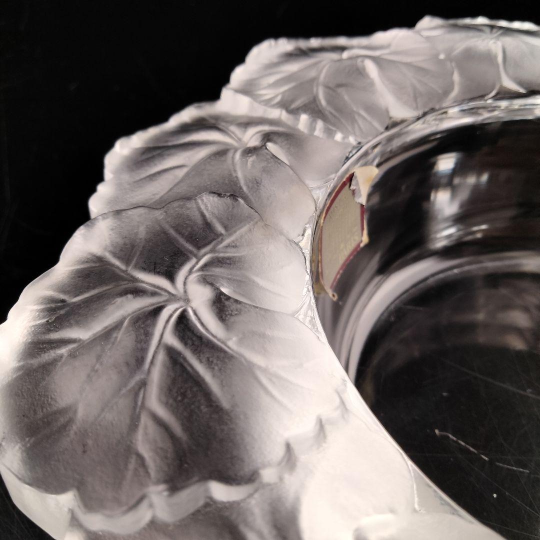 Ｐ331 ルネ・ラリック クリスタル フロストガラス 花弁 器 箱付