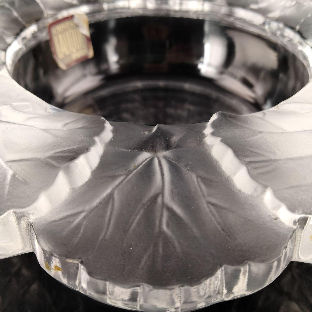 Ｐ331 ルネ・ラリック クリスタル フロストガラス 花弁 器 箱付