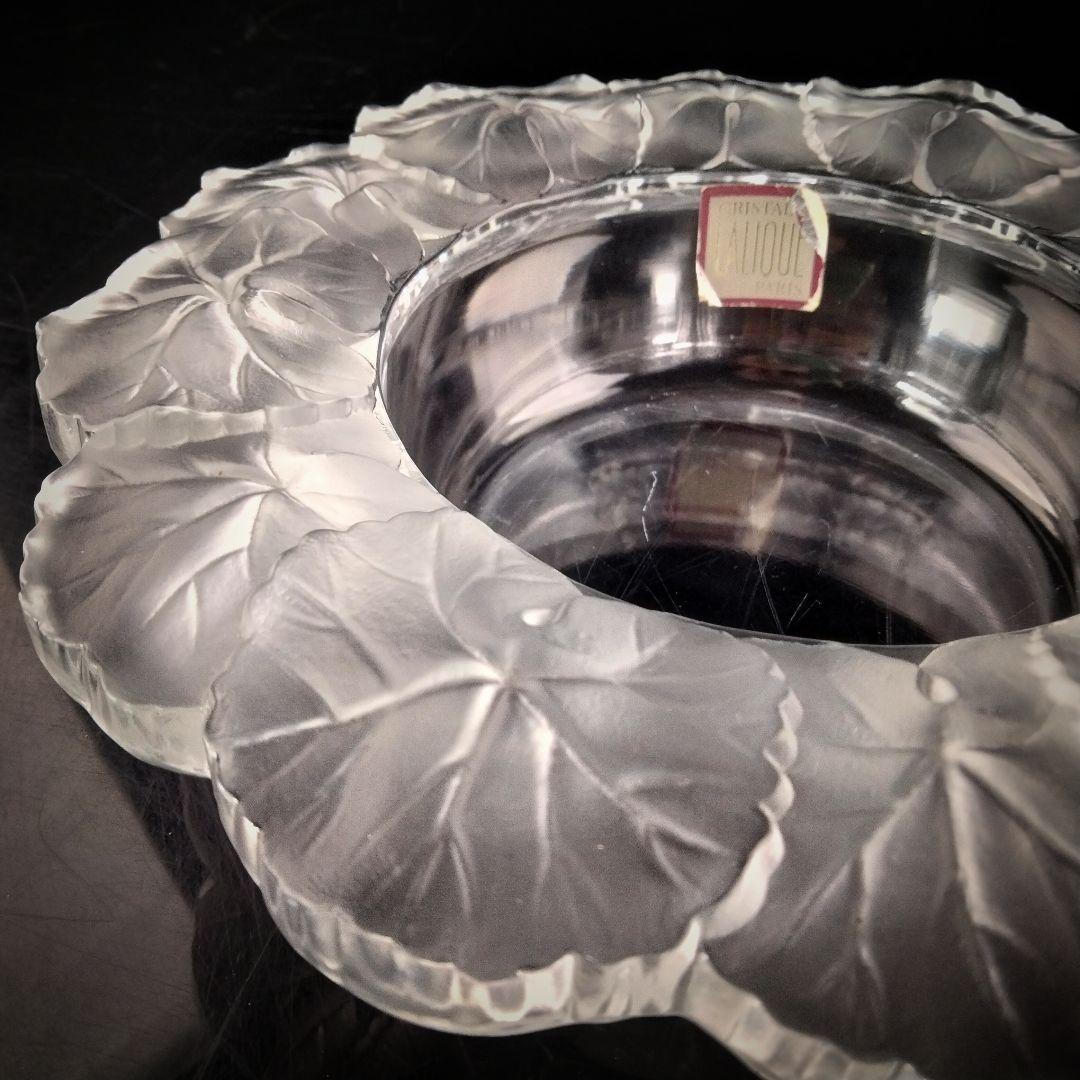 Ｐ331 ルネ・ラリック クリスタル フロストガラス 花弁 器 箱付