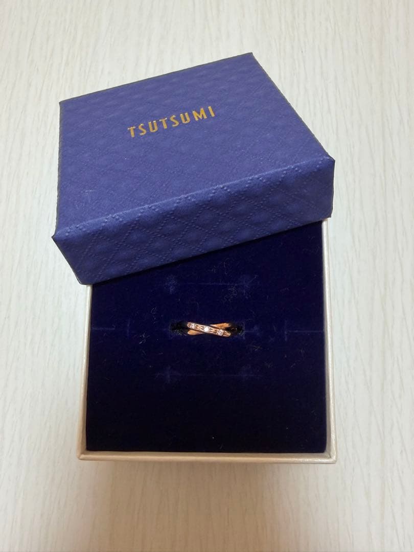 TSUTSUMI ローズゴールド ピンキーリング クロス
