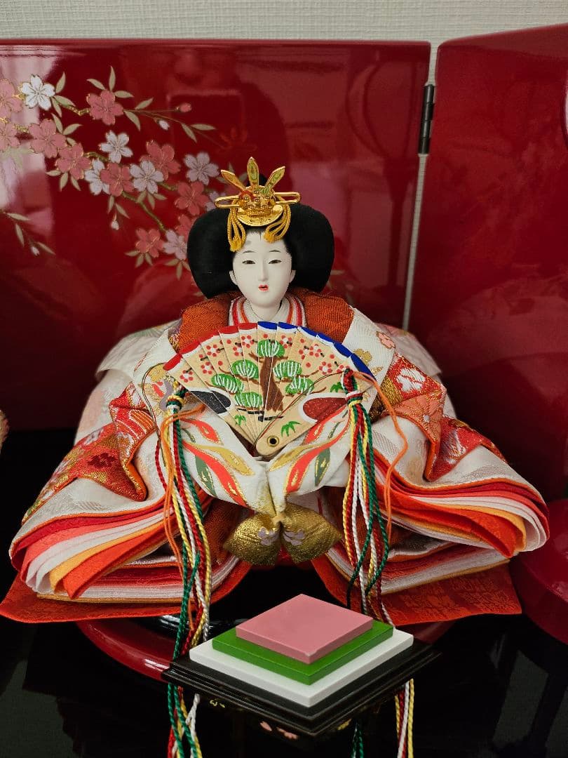 最終大幅値下げ！おひな様　収納 三段 五人飾り　中古　送料負担します！