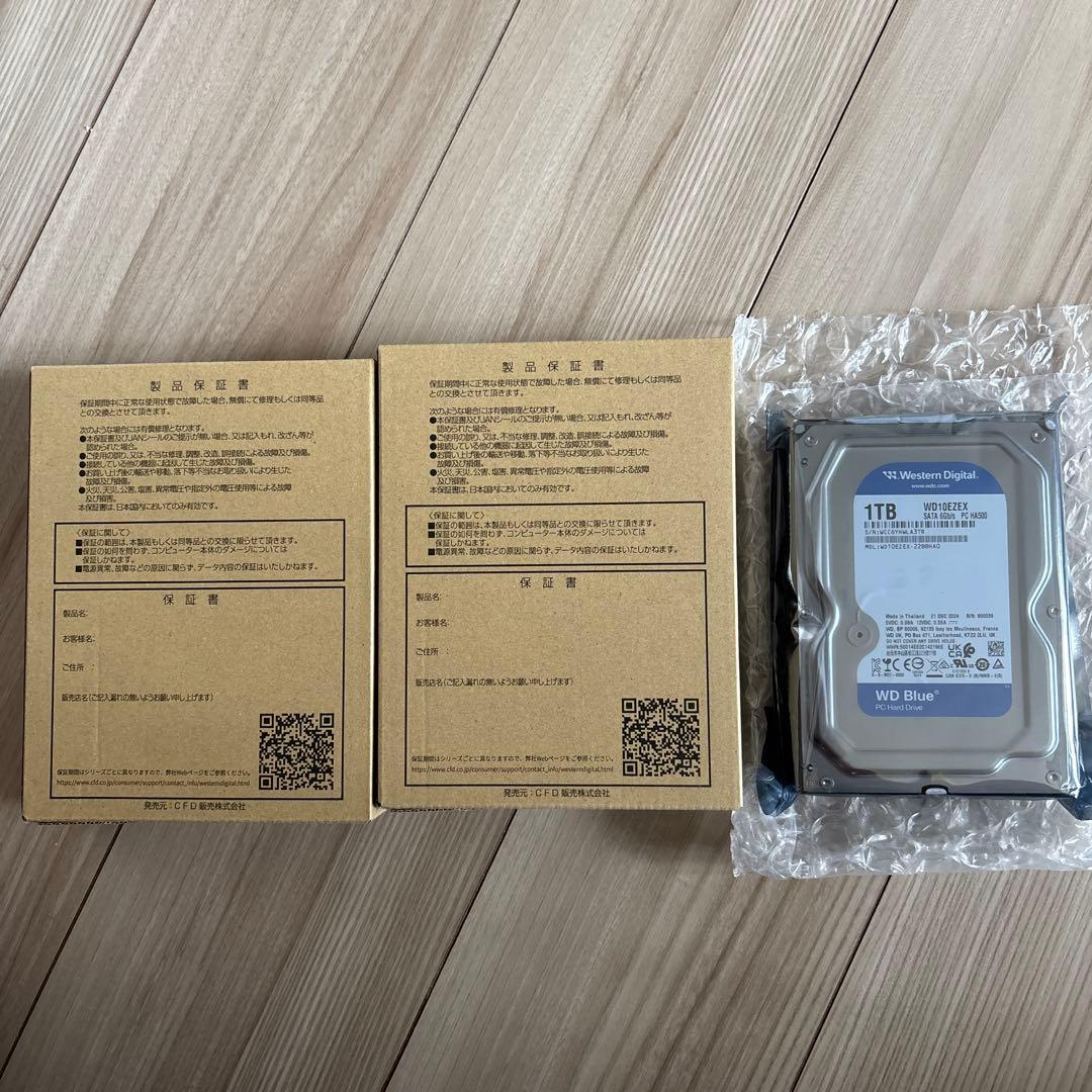 WD Blue 1TB HDD WD10EZEX 三個セット