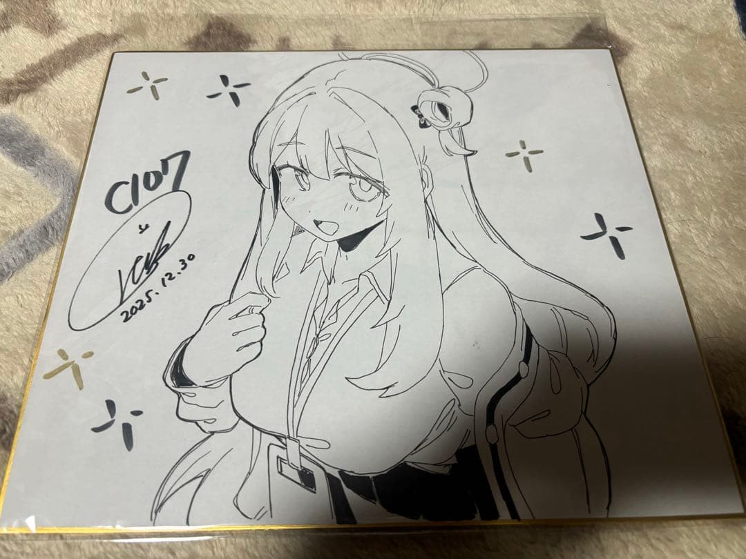 ブルーアーカイブ 十六夜ノノミ らんふ先生 直筆色紙 サイン入り C107