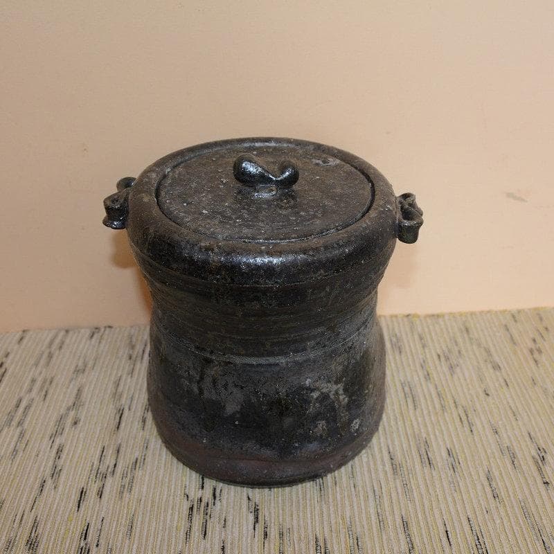 茶道具　丹波焼　水指　備前龍田川写水指　森本丹山　中古　送料込み