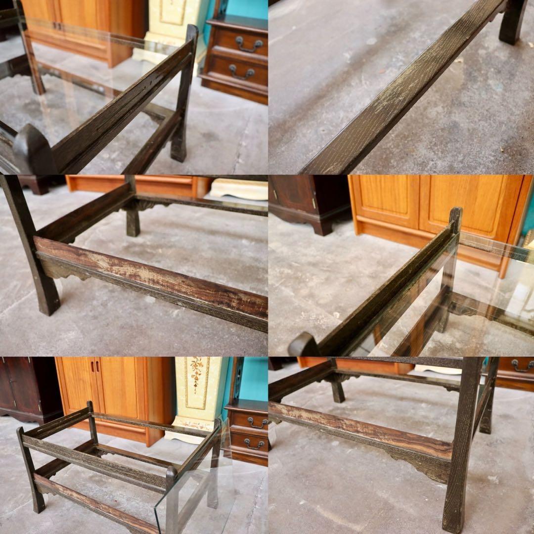 GMGS120○昭和レトロ ガラステーブル アンティーク ヴィンテージ 応接机