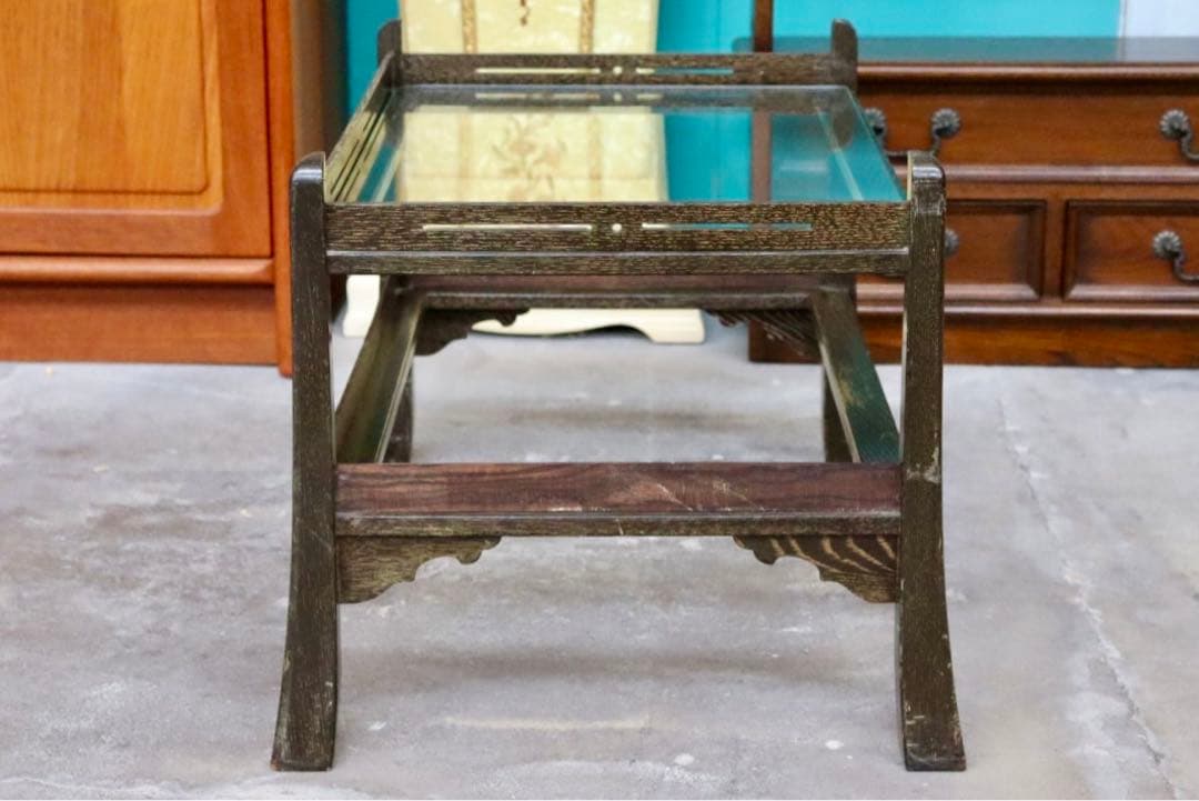 GMGS120○昭和レトロ ガラステーブル アンティーク ヴィンテージ 応接机