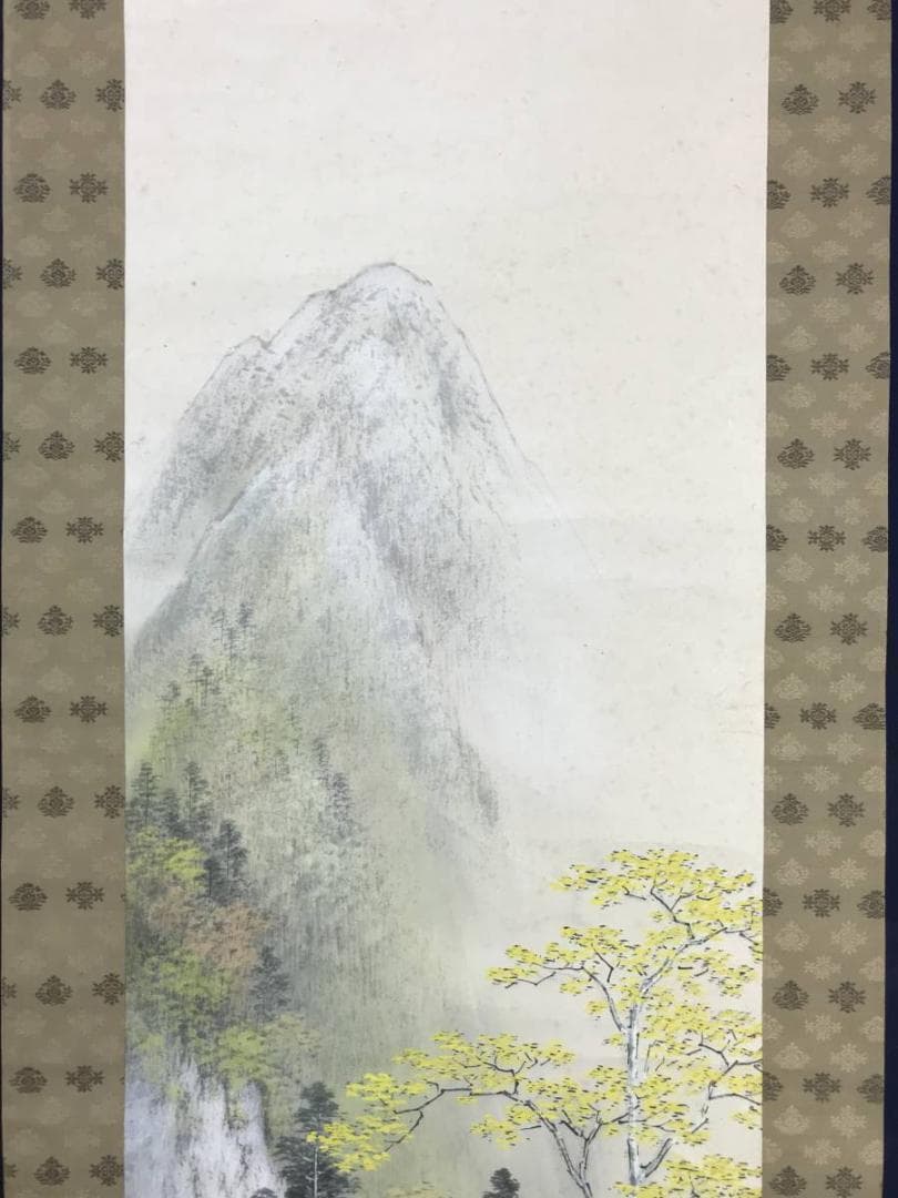 【真作】渡辺石華/秋冬山水図/対幅/京山水図/掛軸/名家伝来/AD-754