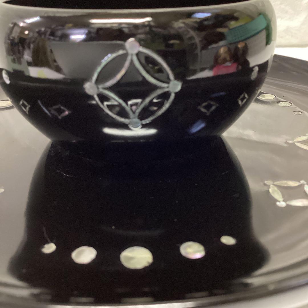 S1 螺鈿　漆塗り　天目台　茶道具