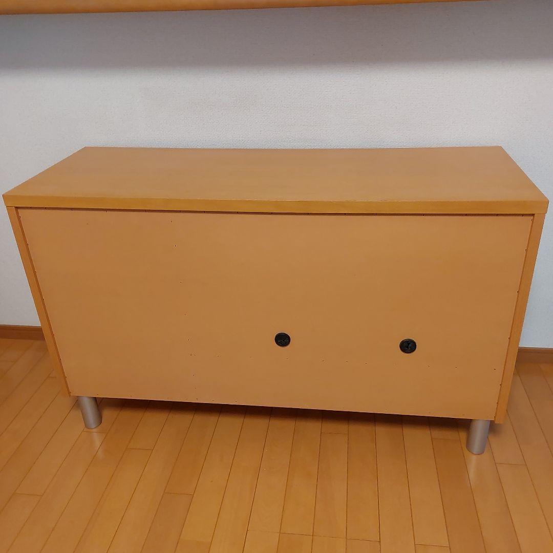 テレビ台　リビング収納棚　ナチュラル　ガラス扉付き