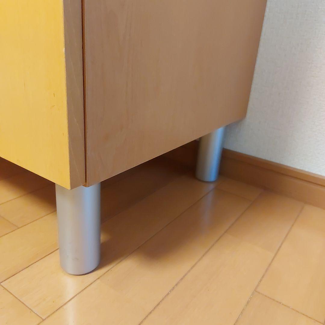 テレビ台　リビング収納棚　ナチュラル　ガラス扉付き