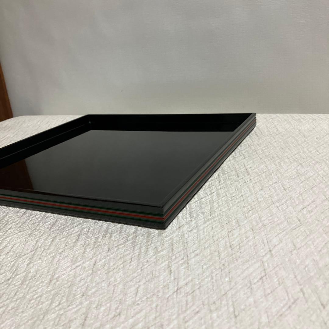 輪島塗り　線筋角卓上膳　5客