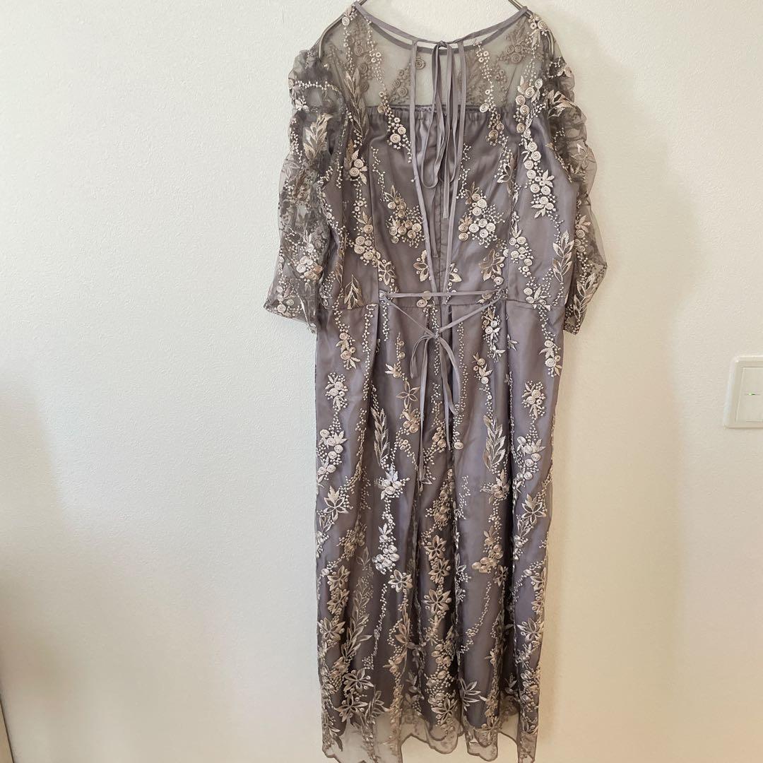 niana ニアナ 刺繍レース バックリボン パーティードレス 結婚式