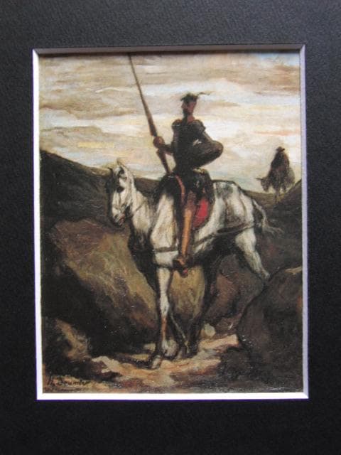 オノレ・ドーミエ、山中のドン・キホーテ、希少な額装用画集より、新品高級額装付