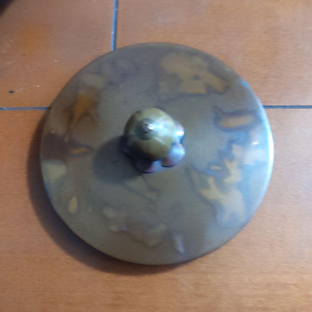 黒色鉄瓶 銅蓋付き 約20cm