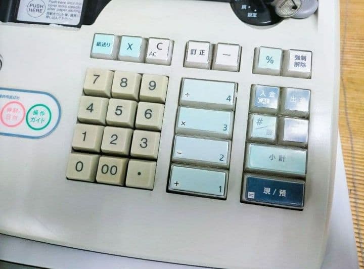 カシオレジスター　TE-M80　中古品　人気機種感熱紙　送料無料　801121