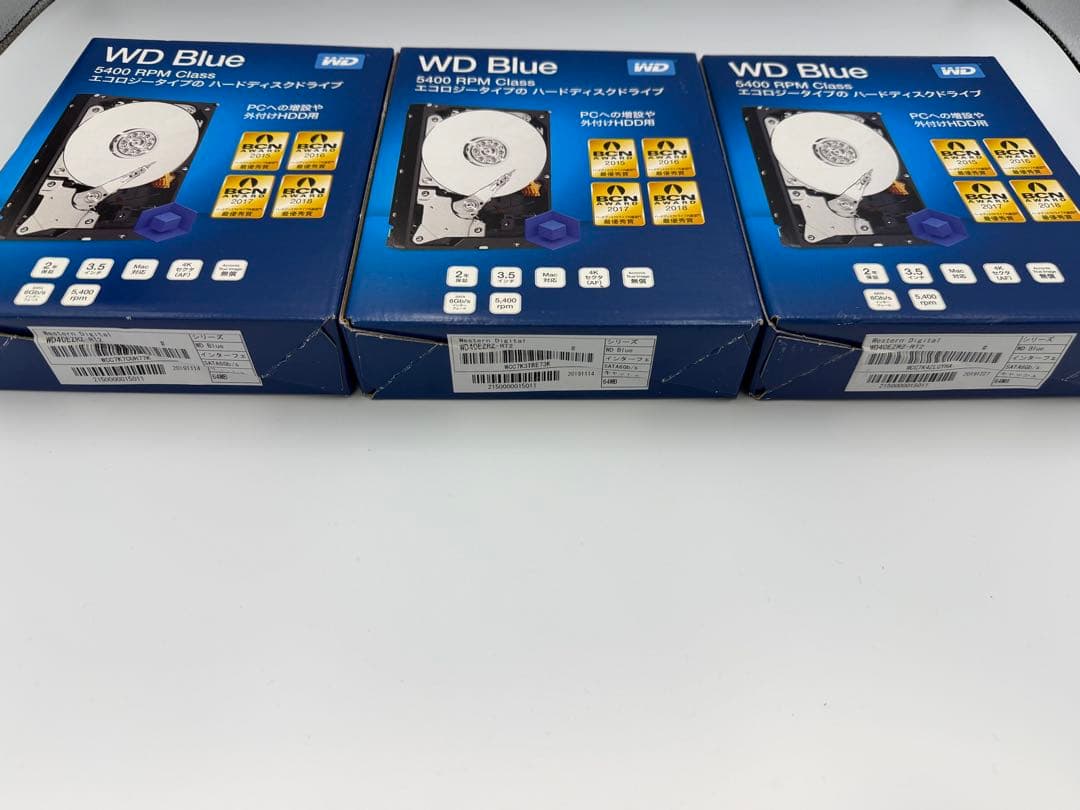 新品未使用 WD 4.0TB 計3台 HDD CMR WD40EZRZ-RT2