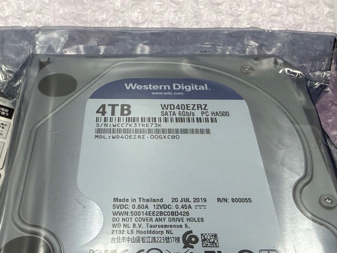 新品未使用 WD 4.0TB 計3台 HDD CMR WD40EZRZ-RT2