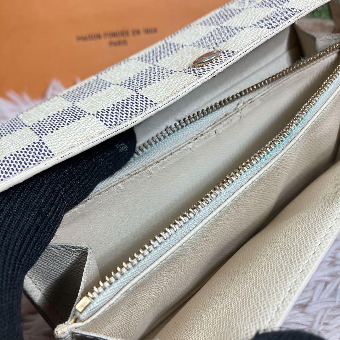 ！美品！ ルイヴィトン ダミエアズール ポルトフォイユ サラ レディース 長財布