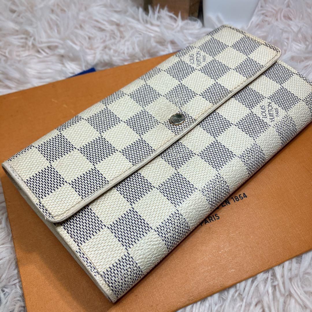 ！美品！ ルイヴィトン ダミエアズール ポルトフォイユ サラ レディース 長財布