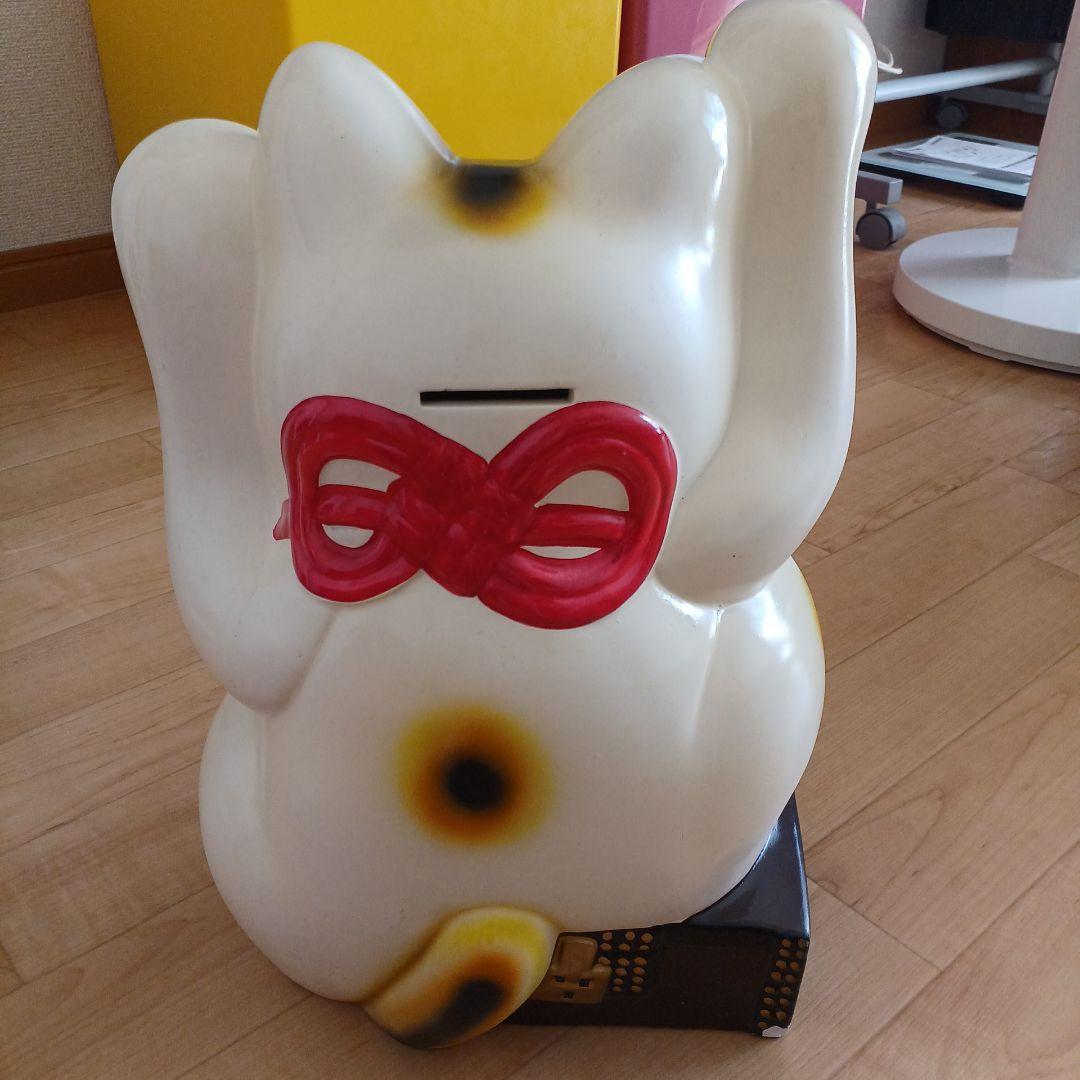 両手挙げ招き猫 アンティーク 昭和レトロ 置物