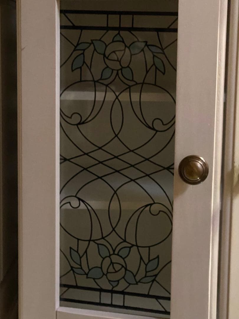 希少 ステンドガラス♦️ロココ♦️アンティーク キャビネット♦️2個セット♦️送料込