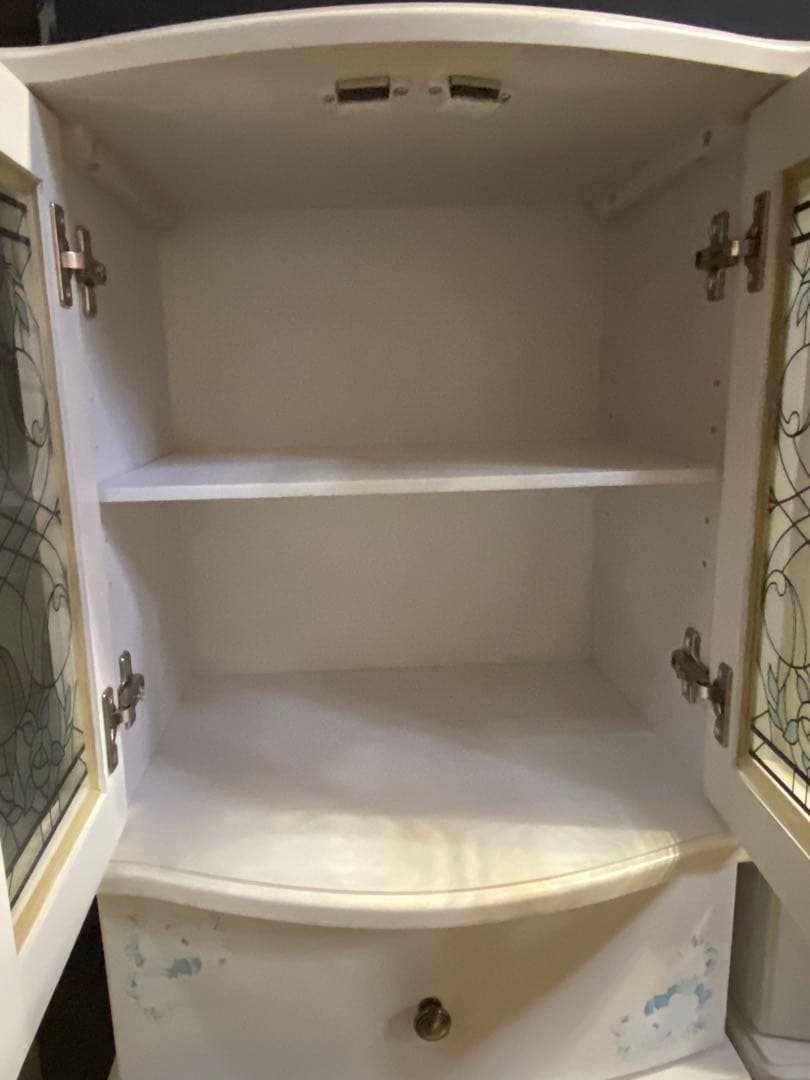 希少 ステンドガラス♦️ロココ♦️アンティーク キャビネット♦️2個セット♦️送料込