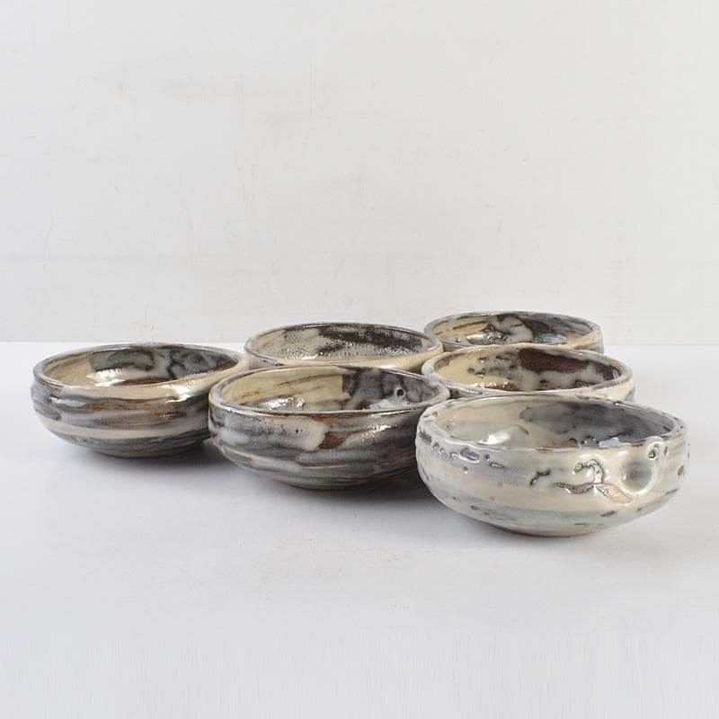 和食器　萬古焼　阿須賀陶苑造　鉢　六客　共箱　V　R7048