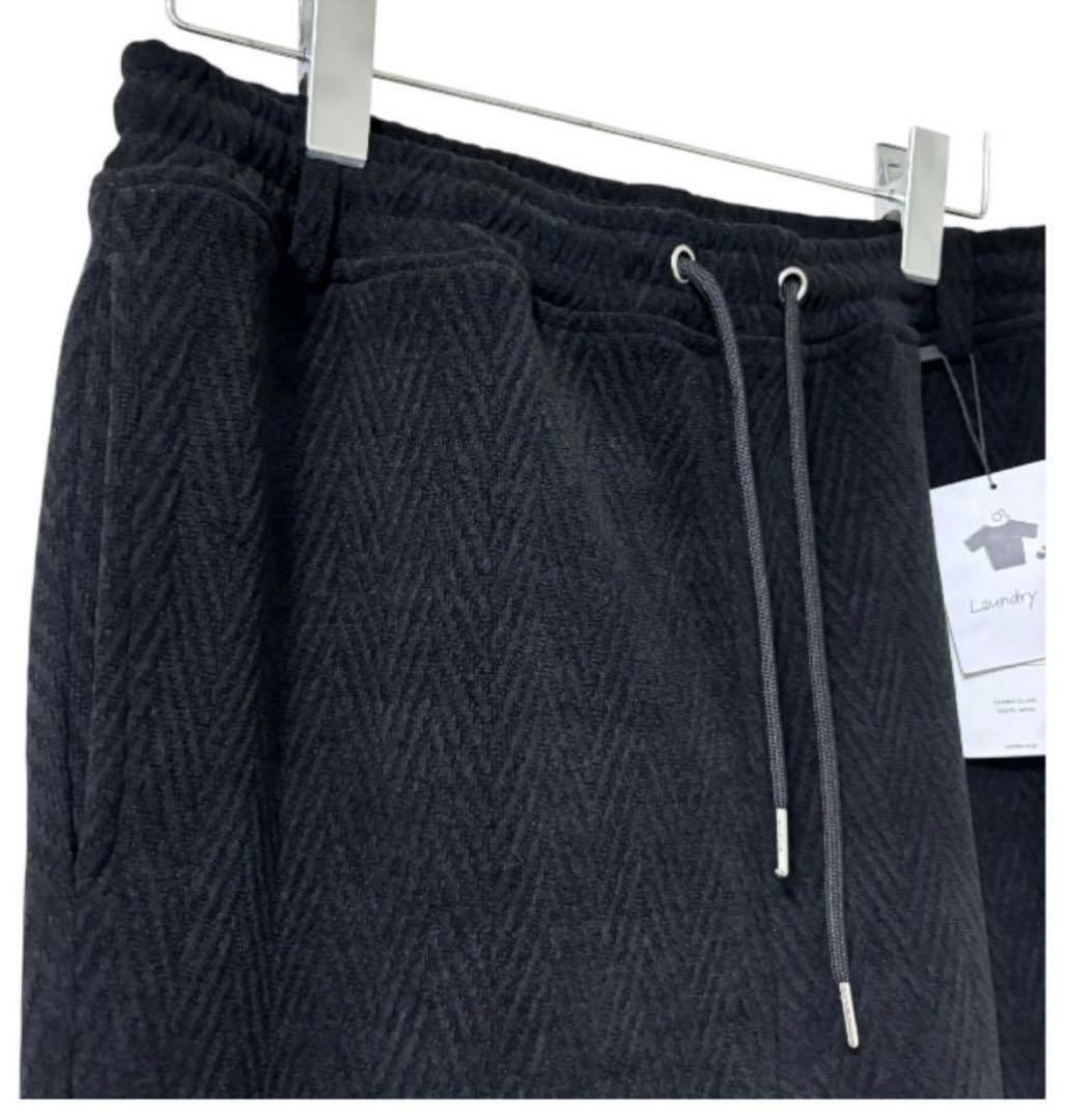 新品未使用　CAMBIO カンビオ【L】ヘリンボーン柄　サルエルパンツ ブラック