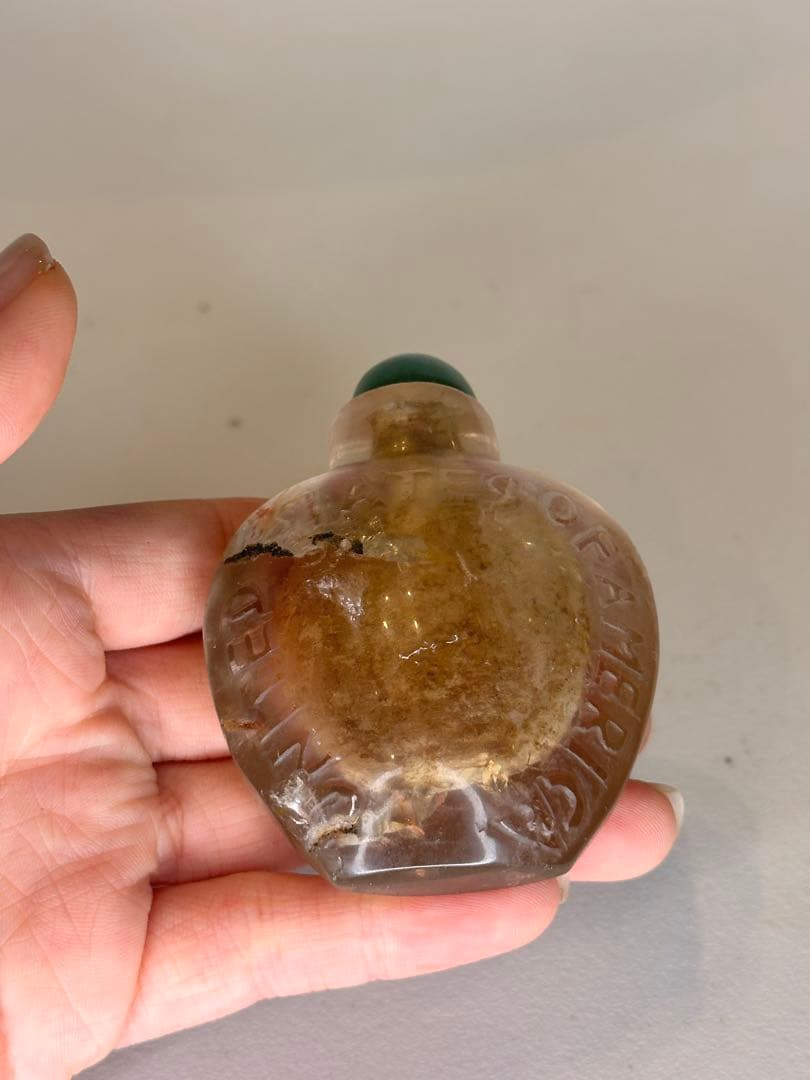 清末時代　天然水晶　鼻煙壺　中国古美術　時代物