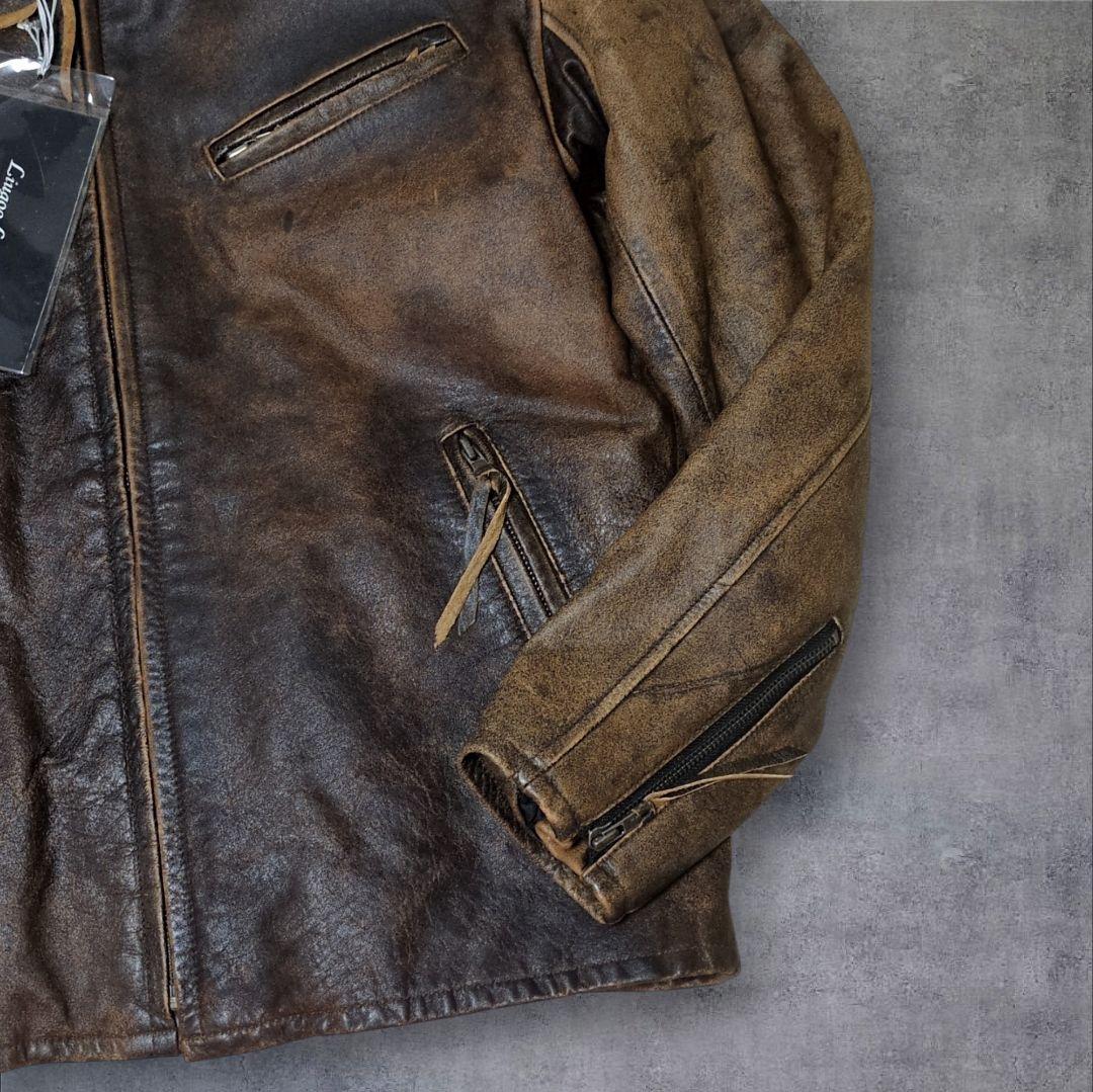 リューグーレザー ホースハイド シングルレザーライダース ライナー脱着可✨L