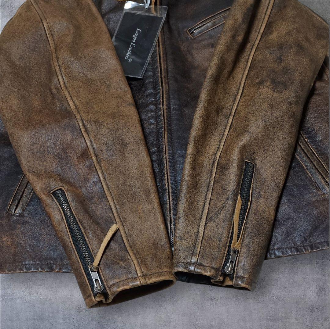 リューグーレザー ホースハイド シングルレザーライダース ライナー脱着可✨L