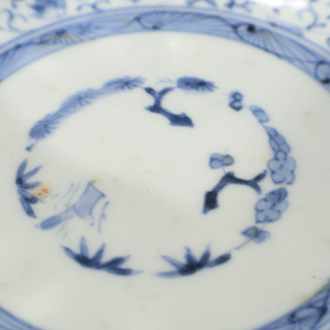 伊万里染付　微塵唐草図なます皿　骨董　古伊万里　R1474B2