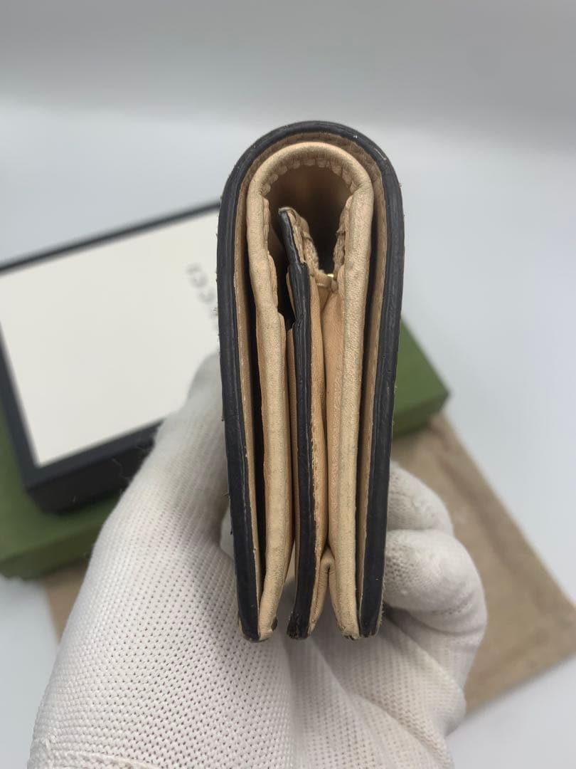 GUCCI GGマーモント パイソン 二つ折り財布 レインボー 金運UP P55