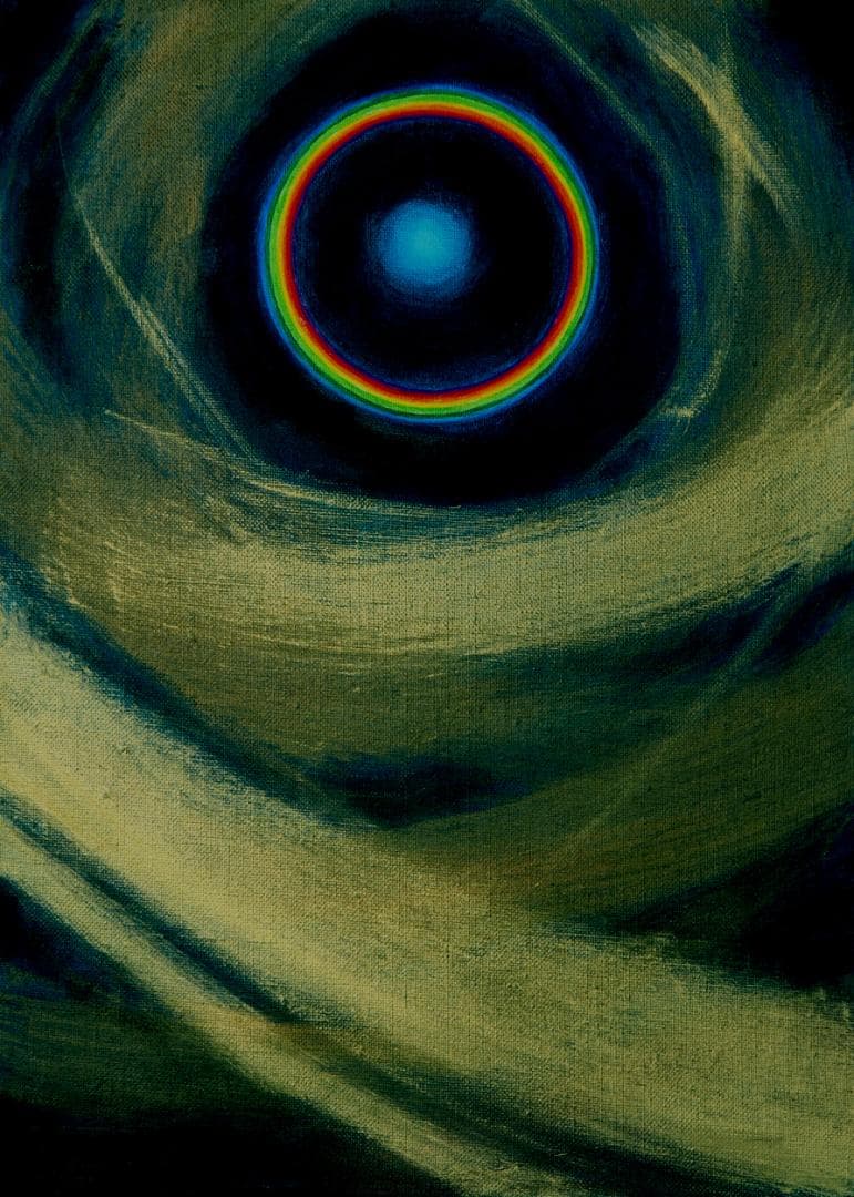 油絵 菅家令子 絵 絵画インテリア額付(青緑＋金色の枠)F4-G232023祈り