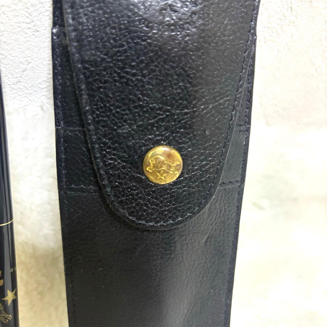 【希少 美品】イルビゾンテ ペンケース レザー ブラック ペンセット