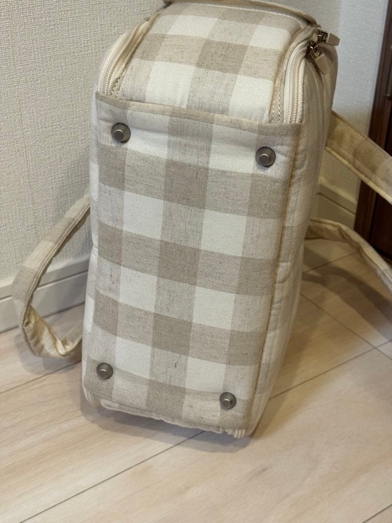 ベージュチェック キャリーバッグ 小型犬用　SMサイズ　ba&ttang