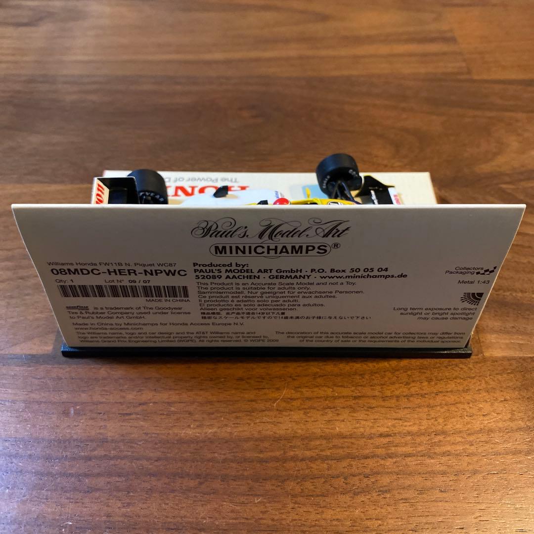 ネルソン・ピケ ウィリアムズ・ホンダ FW11B 1987年 ホンダ別注 F1