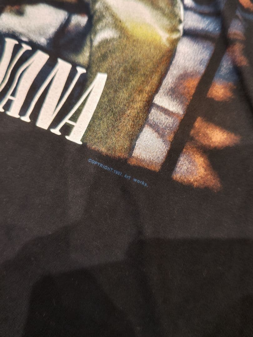 希少 NIRVANA Tシャツ ブラック カートコバーン バンドTシャツ XL