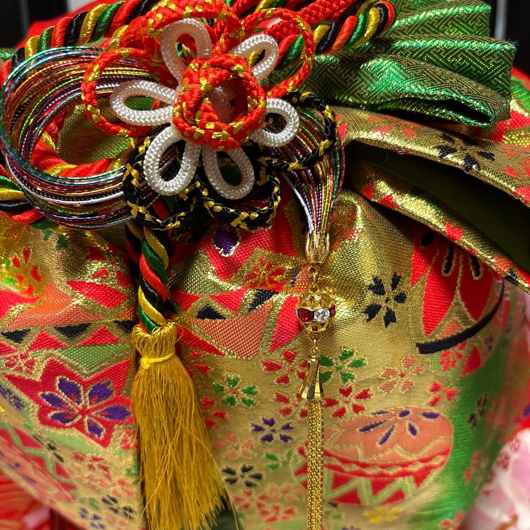 七五三　着物セット　7歳　正絹　古典柄　赤色