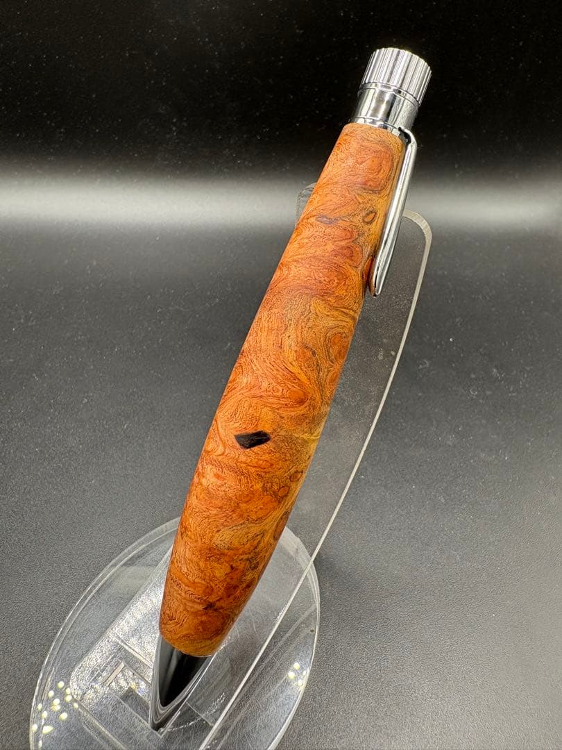 539上杢　花梨　紅白　瘤杢　木軸ペン　ボールペン　太軸