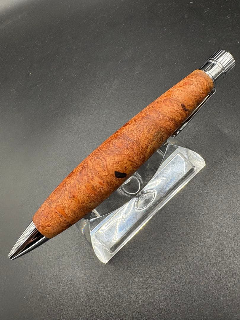 539上杢　花梨　紅白　瘤杢　木軸ペン　ボールペン　太軸