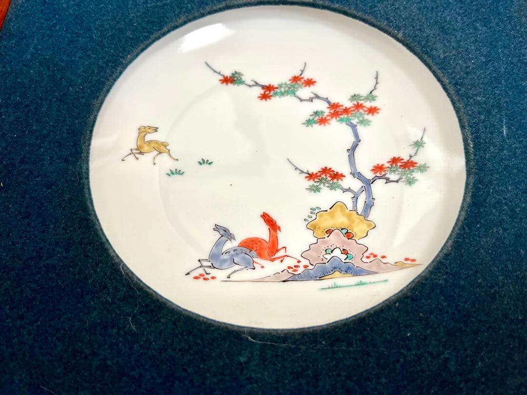 酒井田柿右衛門 錦鹿紅葉文額皿