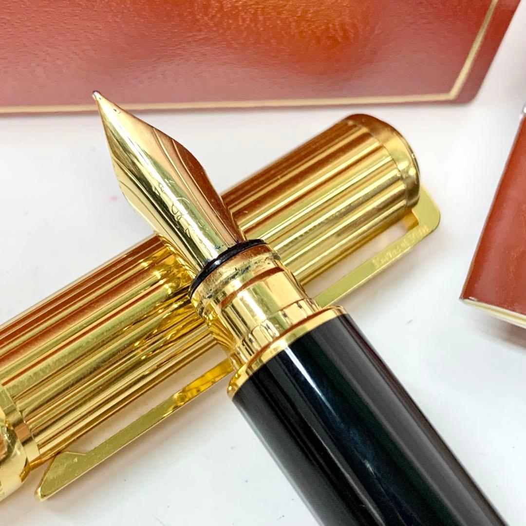 エステーデュポン 18金 万年筆 ゴールド ブラック 0821-S3549h