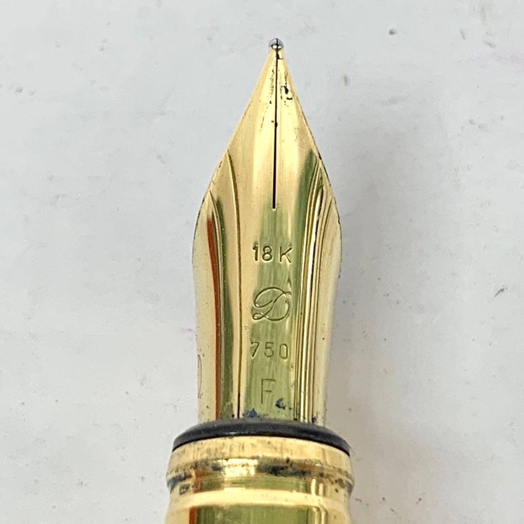 エステーデュポン 18金 万年筆 ゴールド ブラック 0821-S3549h