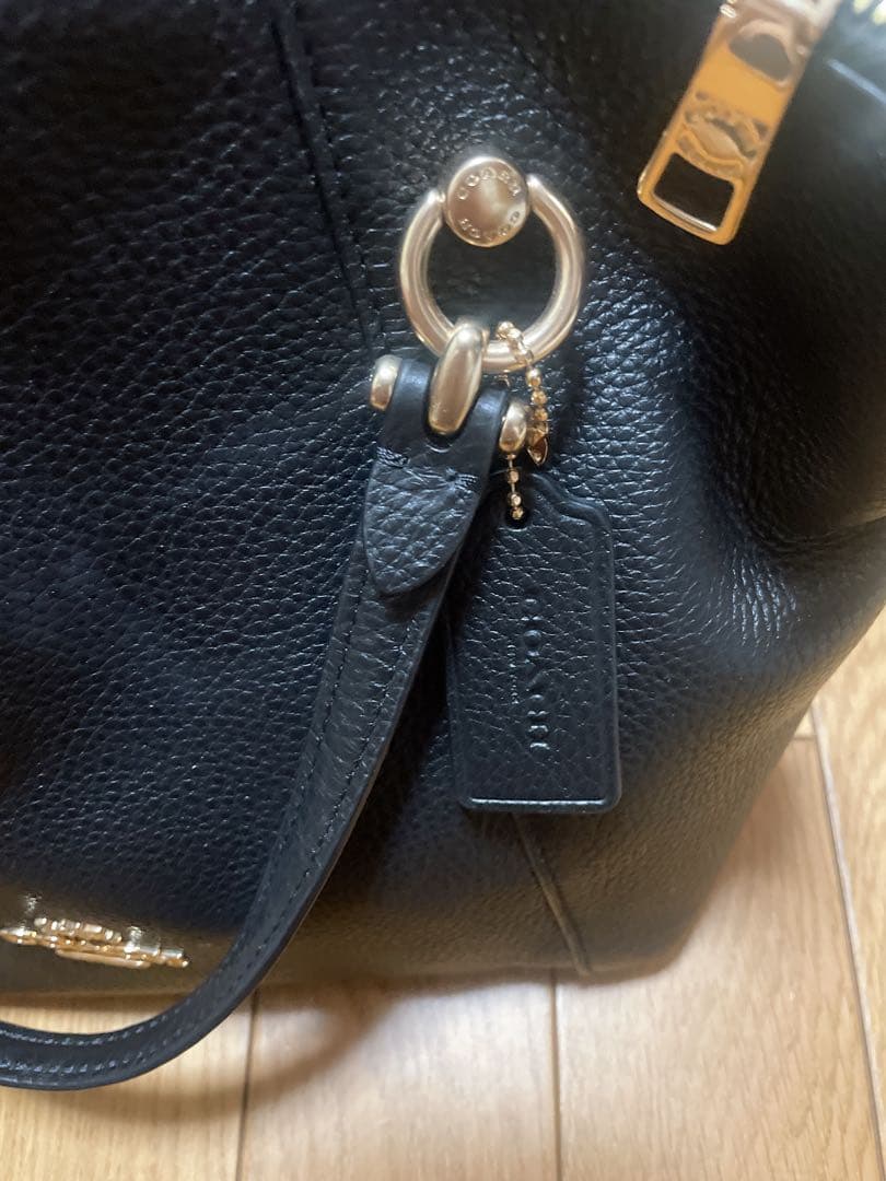 COACH ブラック レザー ハンドバッグ ショルダーバッグ