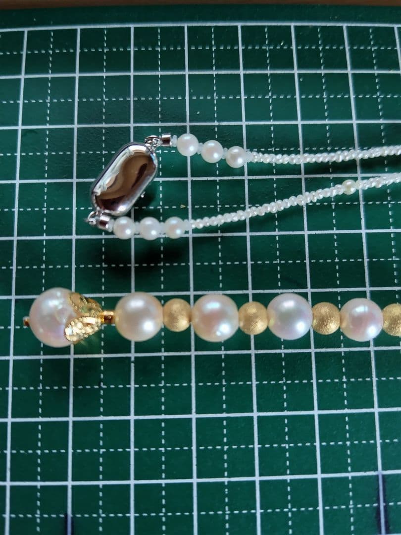 各種サイズ、アコヤ真珠と、あこや砂芥子パールの、Y字ネックレス