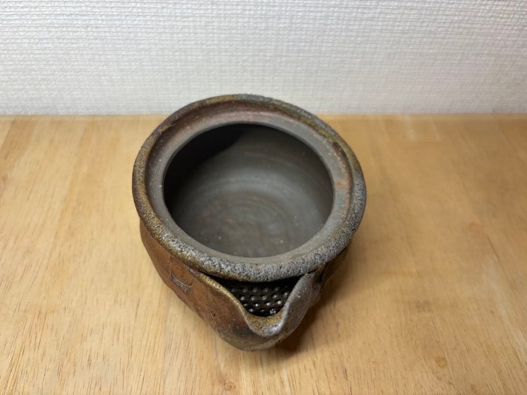 ㊴備前焼 宝瓶 登り窯 桃 白桃 モモ もも 手びねり 急須