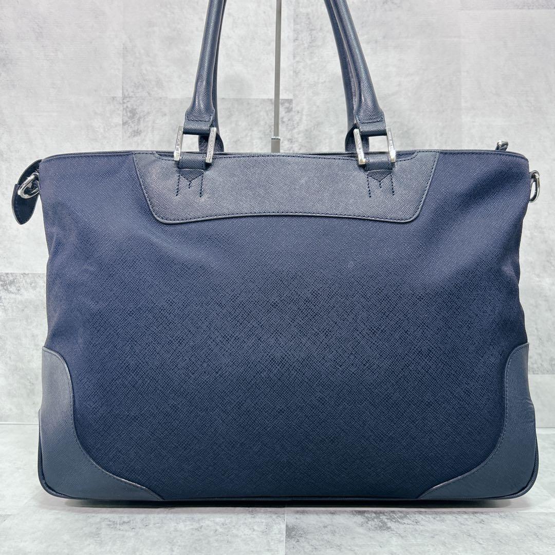 PELLE MORBIDA ペッレモルビダ キャピターノ トートバッグ A4 紺