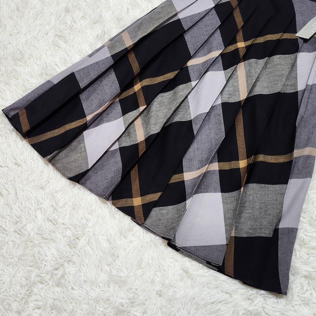 タグ付き☆マーガレットハウエル　ラージチェックウールブレンドスカート　プリーツ